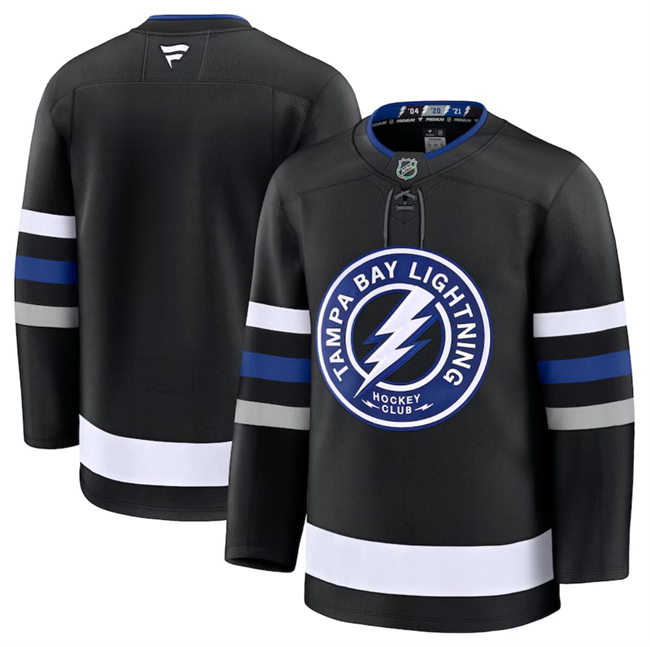 Men's Black Tampa Bay Lightning Blank 2024-25 Alternate Stitched Hockey Jersey